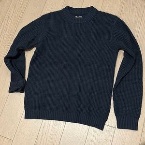 blue waffle sweater NWOT